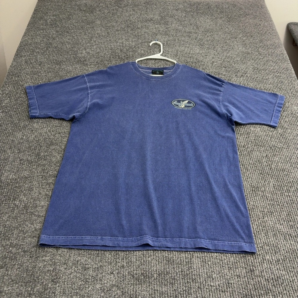 Vintage Yesterdays Shirt Mens XL Blue Cotton Nauset Beach Cape Cod Graphic Surf